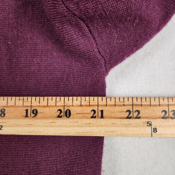 Ellen Tracy Extra Fine Merino Wool Pullover Sweater Women S Burgundy Toggle Cowl - Picture 10 of 12